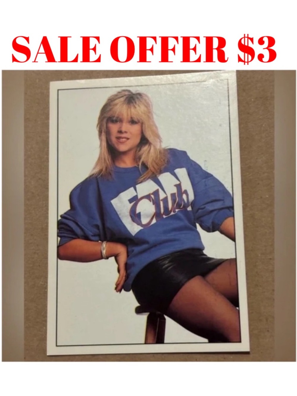 Samantha Fox 1990 Panini Fan Club Vintage Music Sticker Card